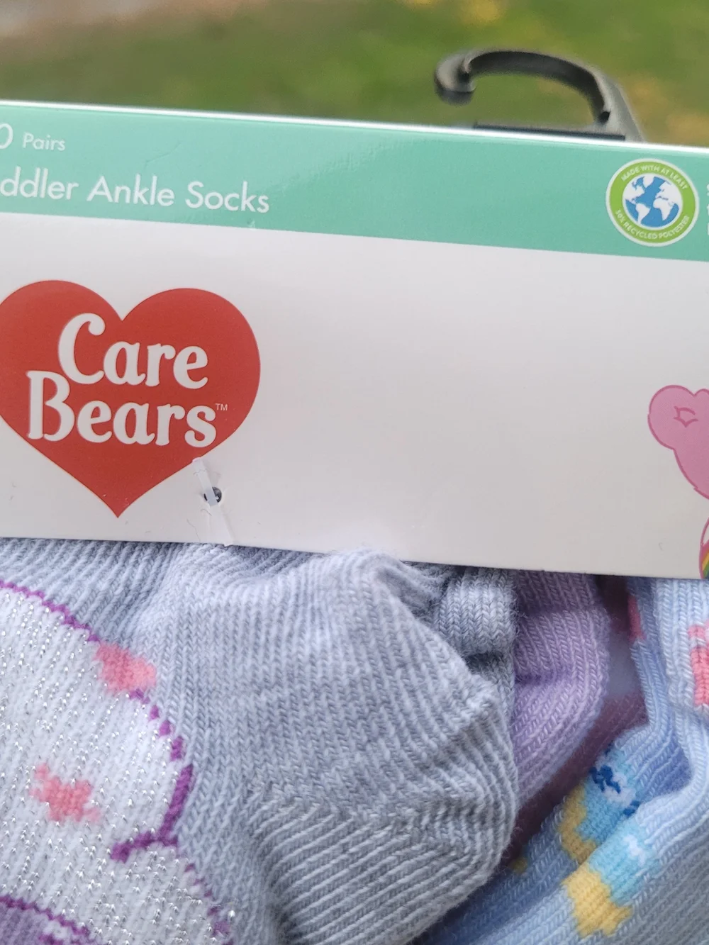 Care Bears Lavender Toddler Ankle Socks with Multicolor Characters